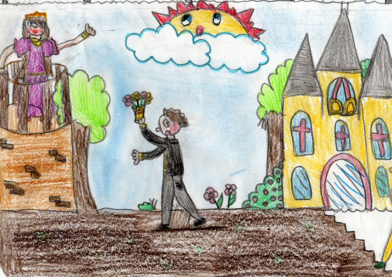 Una rappresentazione teatrale, eseguita da Serena (classe Quarta, Scuola Primaria, a.s.2007/2008)