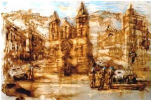 Cattedrale cattolica di Sarajevo e truppe ONU Cattedrale cattolica di Sarajevo e truppe ONU