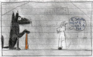 Illustrazione tratta dal libro: il lupo e la capretta Illustrazione tratta dal libro: il lupo e la capretta