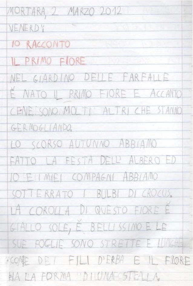 Il testo di un bambino Il testo di un bambino