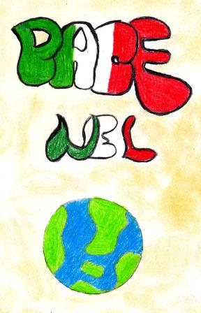 Gli alunni rappresentano la pace in Italia e nel mondo.