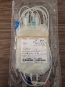 La sacca utile per la raccolta del sangue.